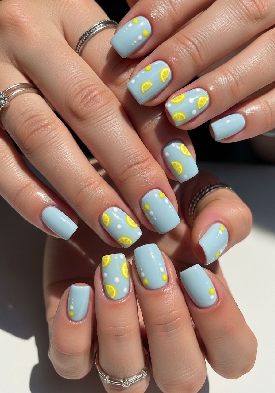 Blue Lemonade Nails